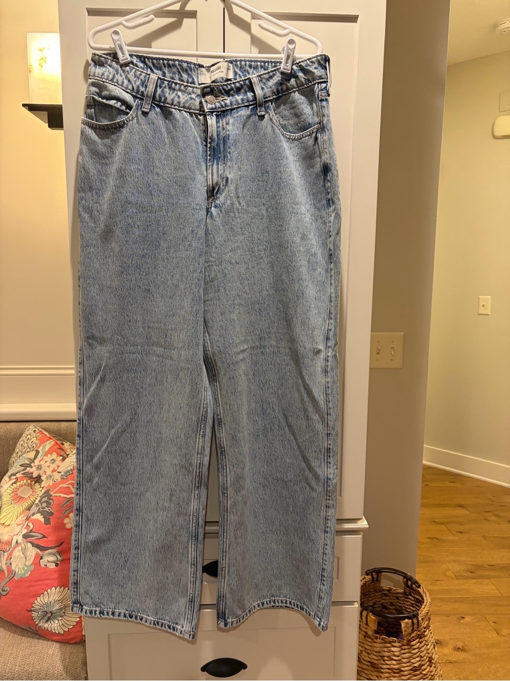 Hollister Curvy High Rise Baggy Light Blue Jeans